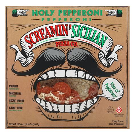 Screamin sicilian pizza - Home of the famous mustache pizza and frozen pizza stromboli. Makers of Holy Pepperoni, Bessie’s Revenge and Supremus Maximus. 